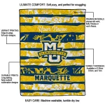 personalized marquette golden eagles layered florals blue white quilt blanket best selling