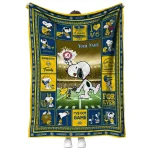personalized marquette golden eagles snoopy coach blue quilt blanket best selling