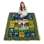 personalized marquette golden eagles snoopy coach blue quilt blanket best selling