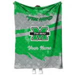 personalized marshall thundering herd brushstroke layers green quilt blanket best selling
