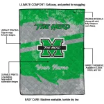 personalized marshall thundering herd brushstroke layers green quilt blanket best selling