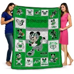 personalized marshall thundering herd mickey crimson green white quilt blanket best selling