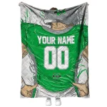 personalized marshall thundering herd player sketch green gray quilt blanket best selling