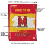 personalized maryland terrapins grunge patch red white quilt blanket best selling