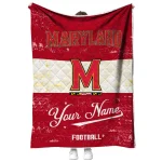 personalized maryland terrapins hibiscus burst red white quilt blanket best selling