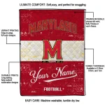 personalized maryland terrapins hibiscus burst red white quilt blanket best selling