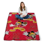 personalized maryland terrapins mickey football red quilt blanket best selling