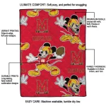 personalized maryland terrapins mickey football red quilt blanket best selling