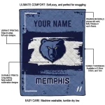 personalized memphis grizzlies grunge patch blue white quilt blanket best selling