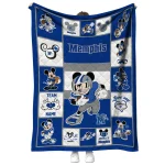 personalized memphis tigers mickey crimson blue white quilt blanket best selling