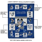 personalized memphis tigers mickey crimson blue white quilt blanket best selling