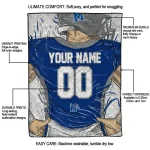 personalized memphis tigers player sketch blue gray quilt blanket best selling