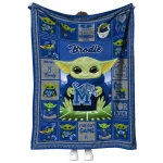 personalized memphis tigers yody baby pattern blue quilt blanket best selling