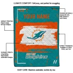 personalized miami dolphins grunge patch aqua white quilt blanket best selling