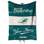personalized miami dolphins hibiscus burst aqua white quilt blanket best selling