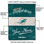 personalized miami dolphins hibiscus burst aqua white quilt blanket best selling