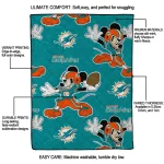personalized miami dolphins mickey football aqua quilt blanket best selling