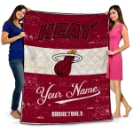 personalized miami heat helmet fan red white quilt blanket best selling