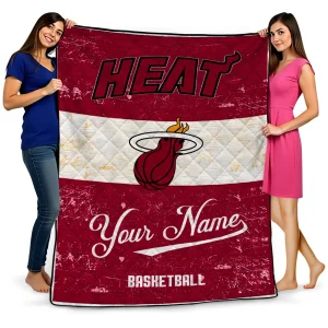 personalized miami heat helmet fan red white quilt blanket best selling