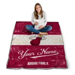 personalized miami heat helmet fan red white quilt blanket best selling
