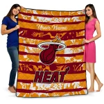 personalized miami heat layered florals red white quilt blanket best selling