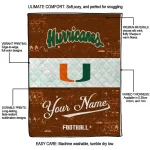 personalized miami hurricanes hibiscus burst orange white quilt blanket best selling