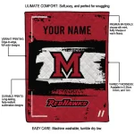personalized miami redhawks grunge patch red white quilt blanket best selling