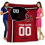 personalized miami redhawks helmet theme red quilt blanket best selling