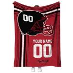 personalized miami redhawks helmet theme red quilt blanket best selling