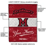 personalized miami redhawks hibiscus burst red white quilt blanket best selling