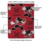 personalized miami redhawks mickey football red quilt blanket best selling