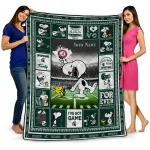personalized michigan state spartans snoopy coach green quilt blanket best selling
