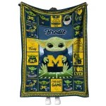 personalized michigan wolverines yody baby pattern blue quilt blanket best selling