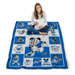 personalized middle tennessee blue raiders mickey crimson blue white quilt blanket best selling