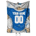personalized middle tennessee blue raiders player sketch blue gray quilt blanket best selling