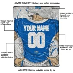 personalized middle tennessee blue raiders player sketch blue gray quilt blanket best selling