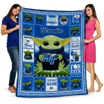 personalized middle tennessee blue raiders yody baby pattern blue quilt blanket best selling
