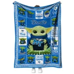 personalized middle tennessee blue raiders yody baby pattern blue quilt blanket best selling