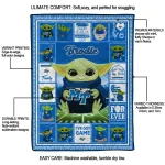 personalized middle tennessee blue raiders yody baby pattern blue quilt blanket best selling