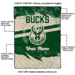 personalized milwaukee bucks brushstroke layers green quilt blanket best selling