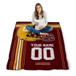 personalized minnesota golden gophers helmet theme maroon quilt blanket best selling