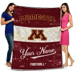 personalized minnesota golden gophers hibiscus burst maroon white quilt blanket best selling