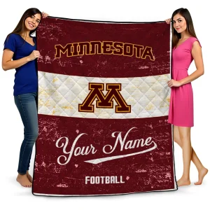 personalized minnesota golden gophers hibiscus burst maroon white quilt blanket best selling