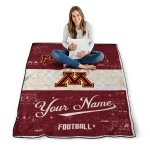 personalized minnesota golden gophers hibiscus burst maroon white quilt blanket best selling