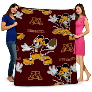 personalized minnesota golden gophers mickey football maroon quilt blanket best selling