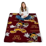 personalized minnesota golden gophers mickey football maroon quilt blanket best selling