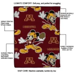 personalized minnesota golden gophers mickey football maroon quilt blanket best selling