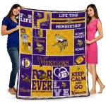 personalized minnesota vikings helmet passion purple quilt blanket best selling