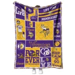 personalized minnesota vikings helmet passion purple quilt blanket best selling