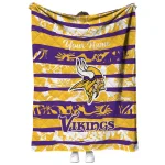 personalized minnesota vikings layered florals purple white quilt blanket best selling